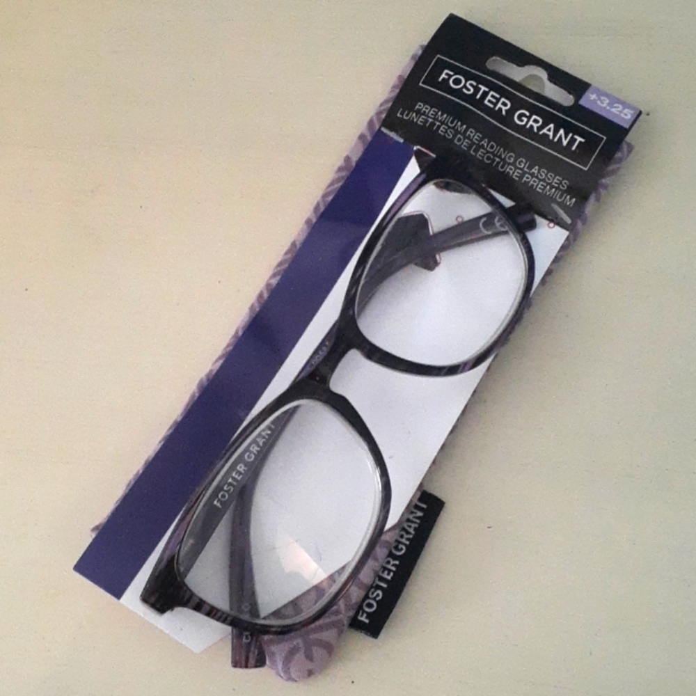 + Foster Grant +3.25 Purple Reading Glasses